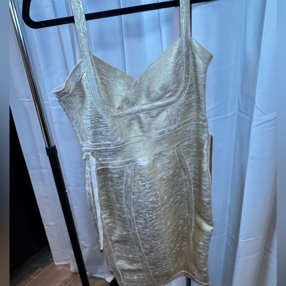 Bodycon dress gold and white